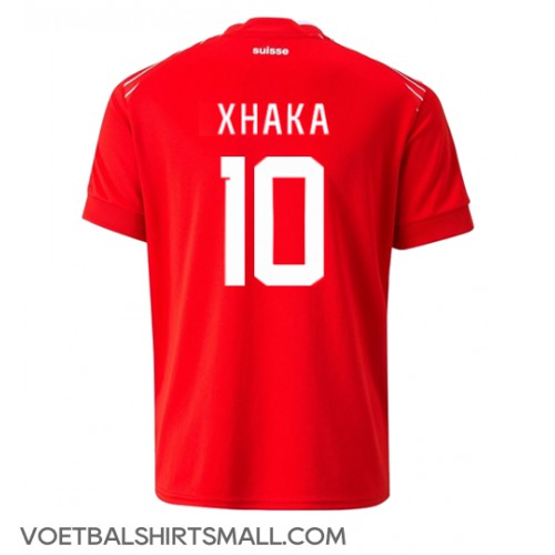 Zwitserland Granit Xhaka #10 Voetbalkleding Thuisshirt WK 2022 Korte Mouwen
